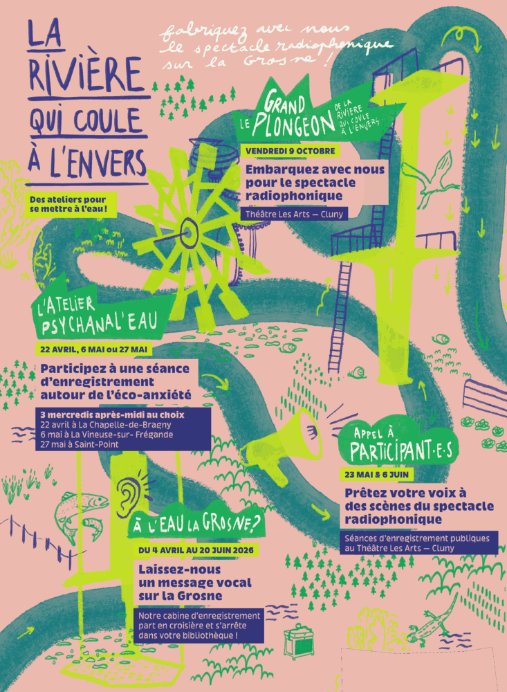 A VENIR <br /> La Rivière qui coule à l&rsquo;envers suit son flot <br /> avec des ateliers Psychanal&rsquo;Eau !