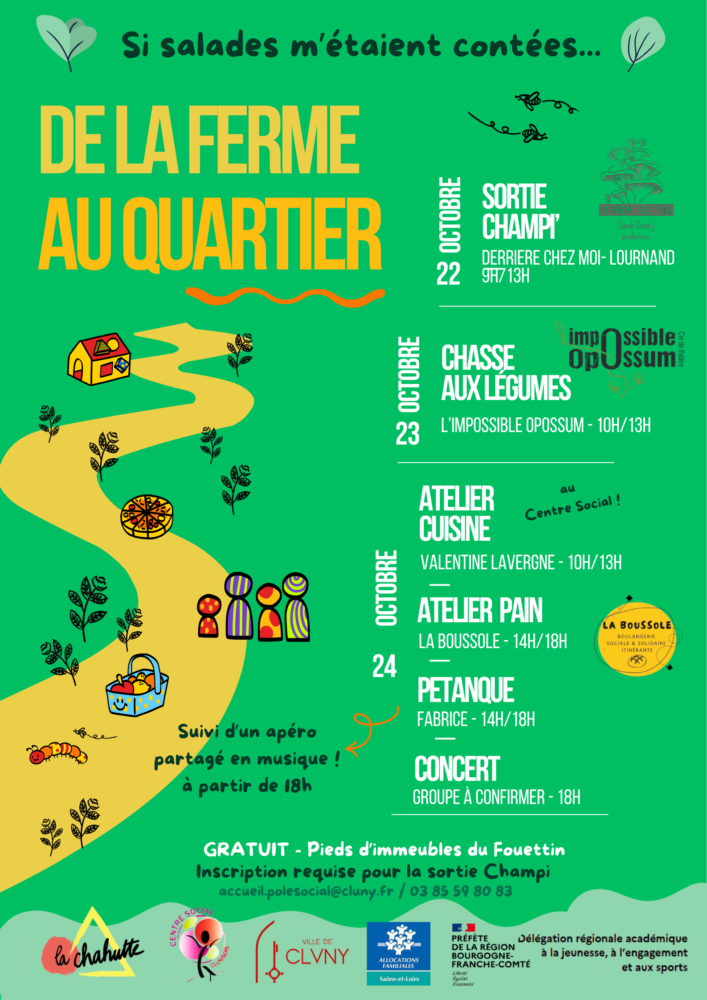 A VENIR<br />« Si salades m&rsquo;étaient contées »<br />revient au Fouettin<br />du 22 au 24 octobre